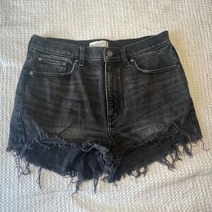 Abercrombie black denim shorts